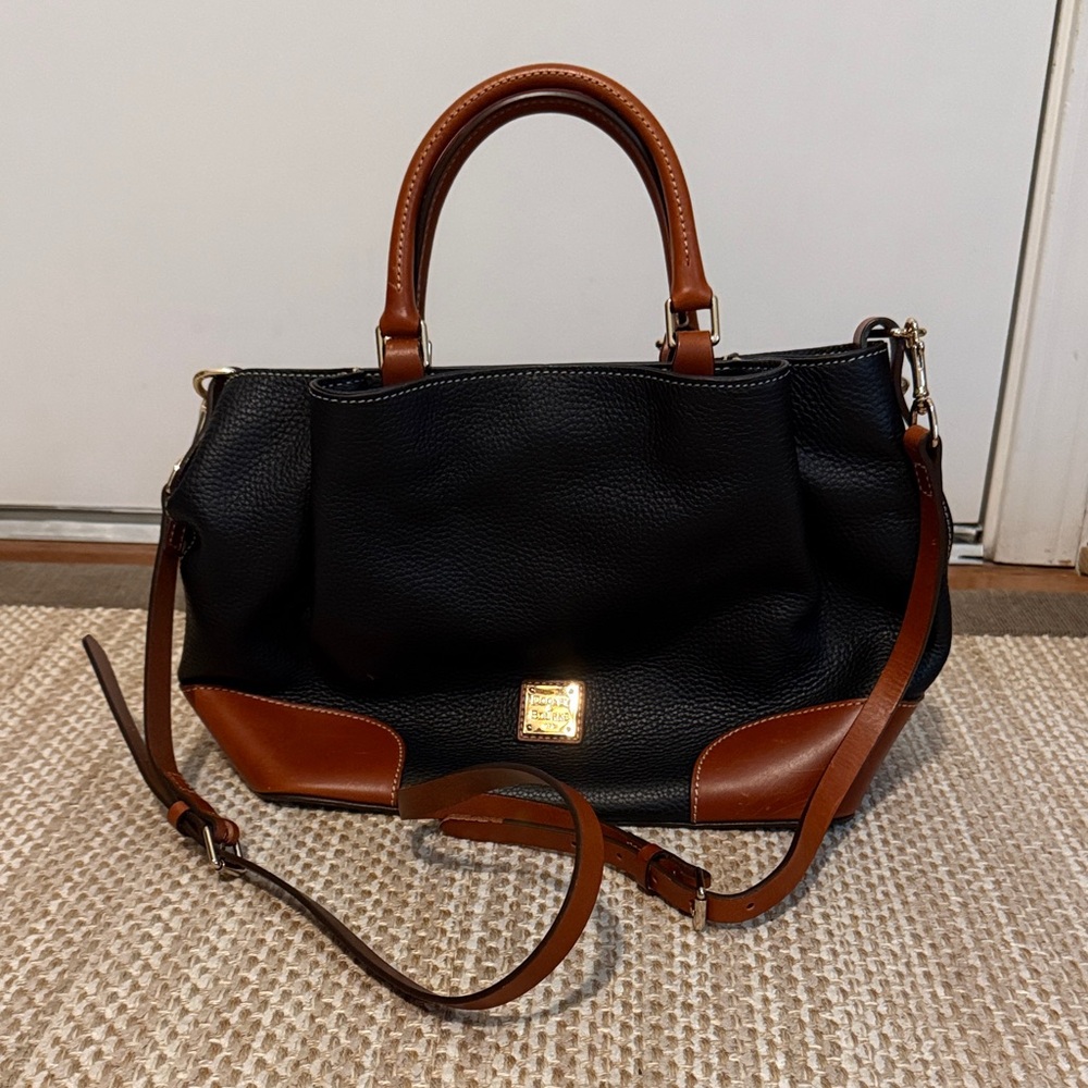 Dooney & Bourke Black Pebble Leather Brenna Satchel